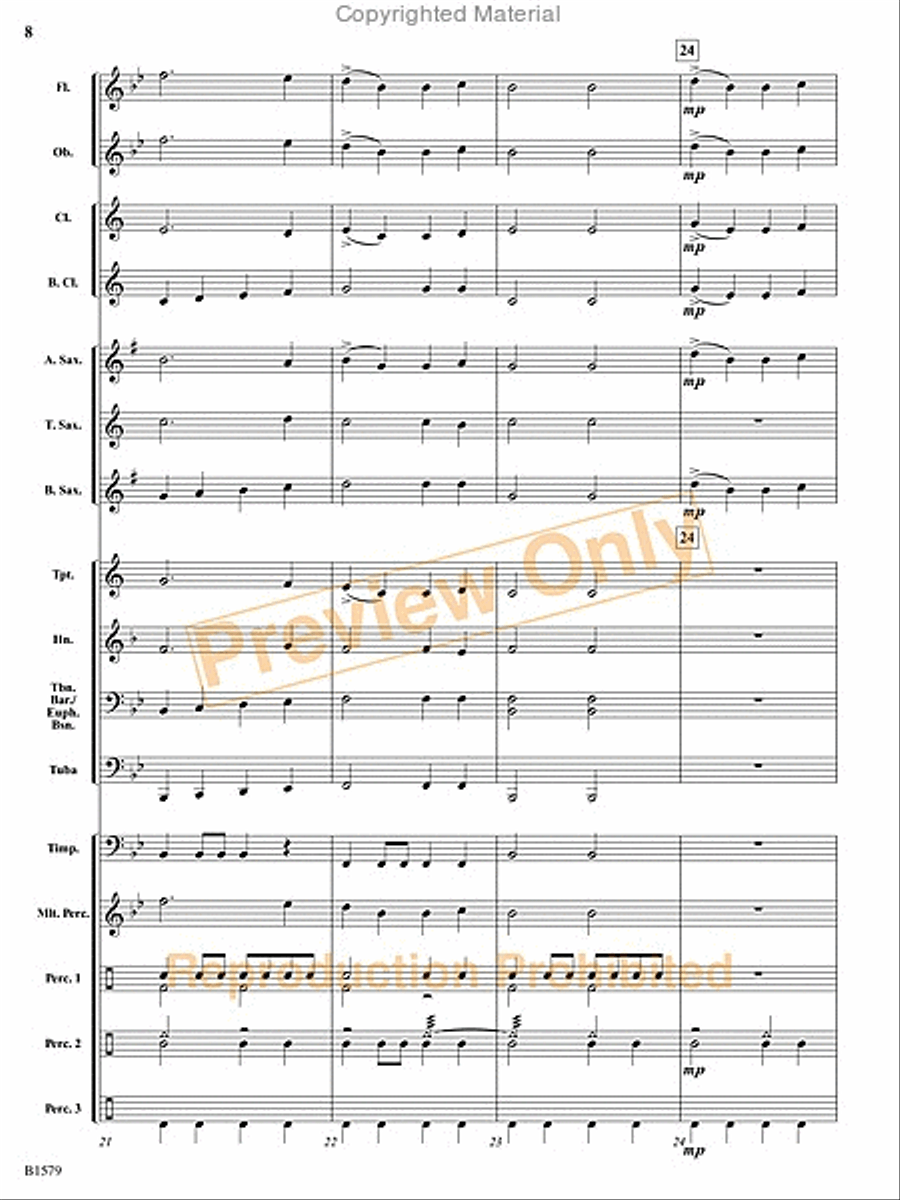 Knightly Procession Concert Band scores gallery preview page 25