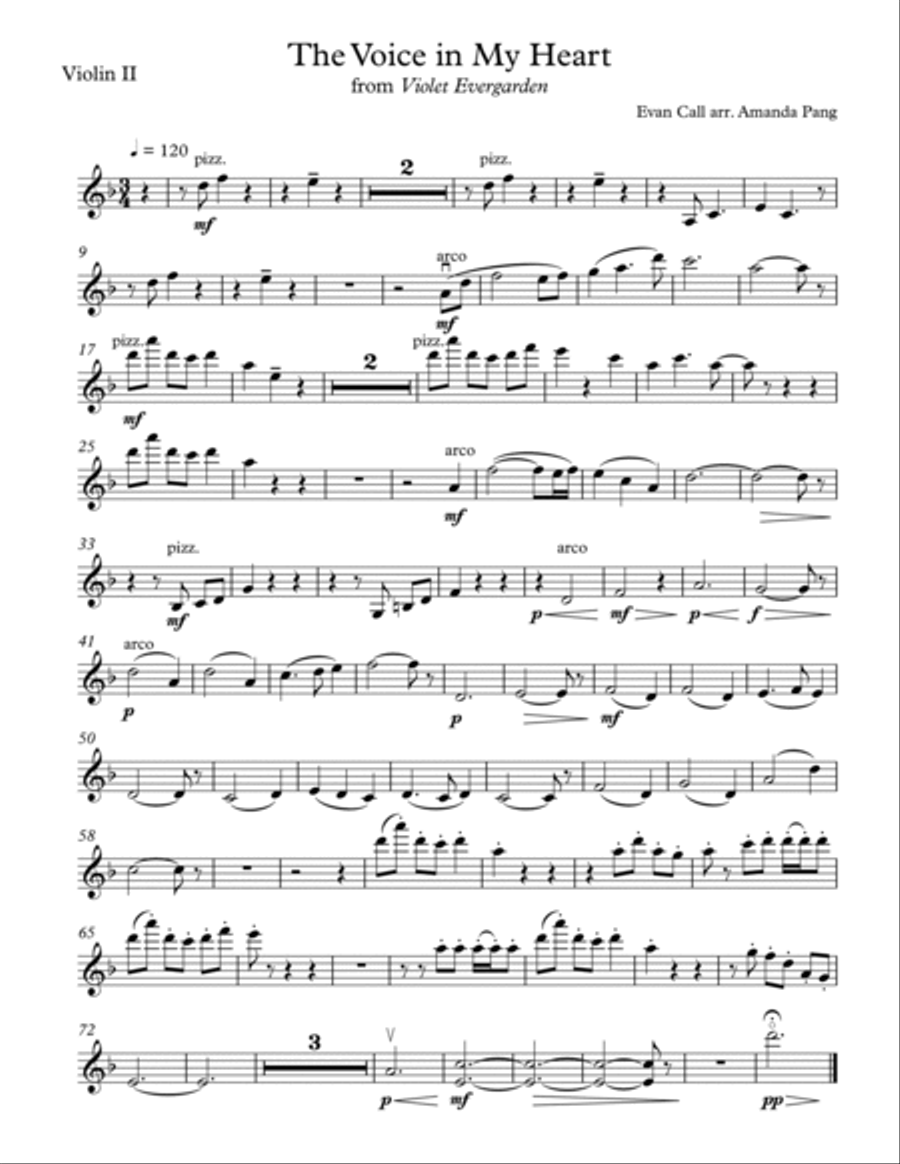 The Voice In My Heart The Voice In My Heart String Quartet scores gallery preview page 2