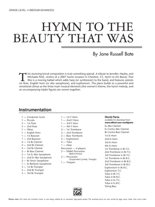 Book cover for Hymn to the Beauty That Was: Score
