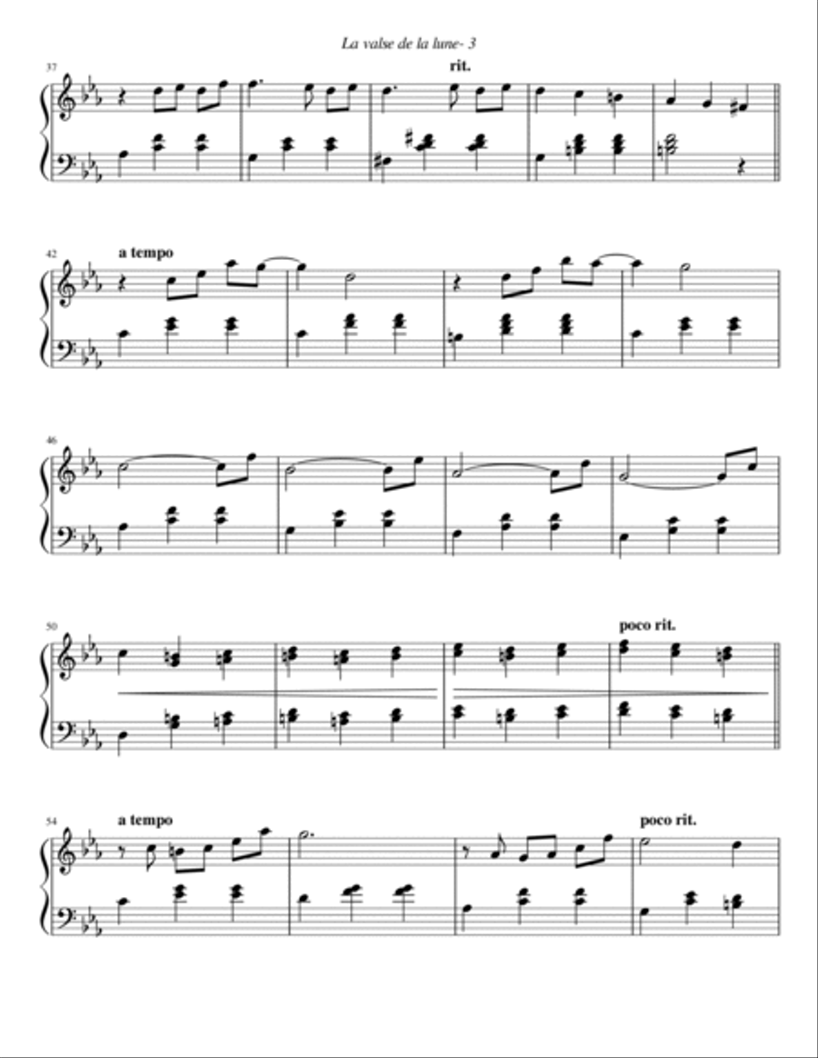 La valse de la lune Piano Solo scores gallery preview page 3