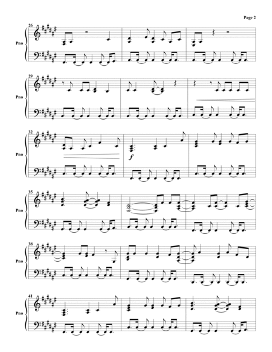 Believe Piano Solo scores gallery preview page 2