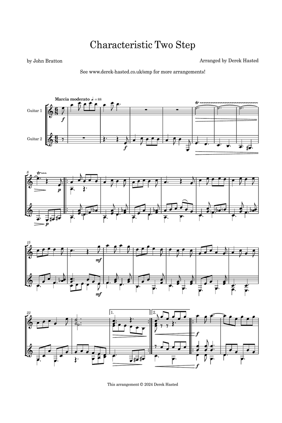 Characteristic Two Step - Exciting guitar duet Classical Guitar scores gallery preview page 4