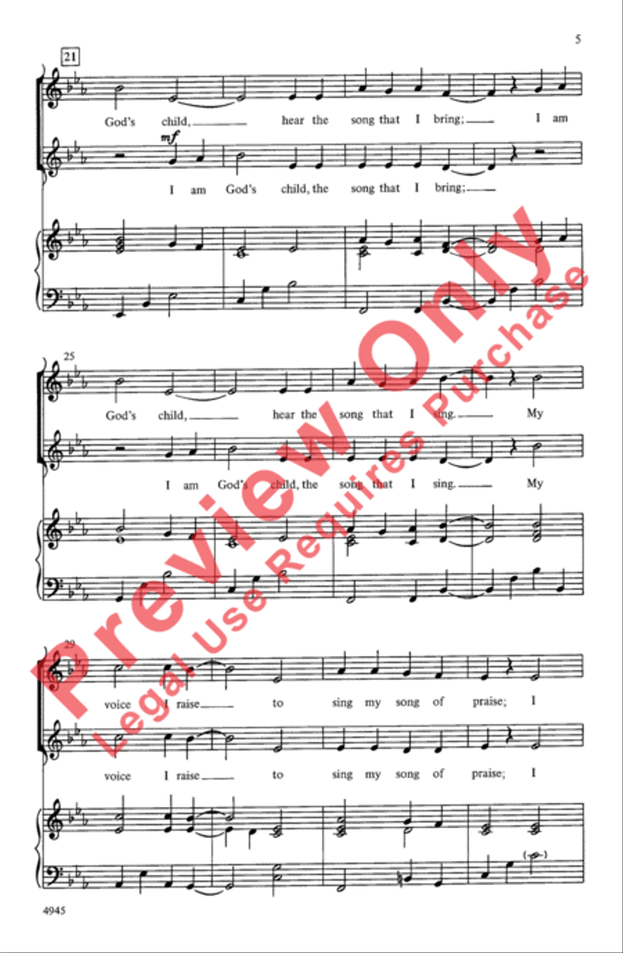 I Am God's Child 2-Part scores gallery preview page 4