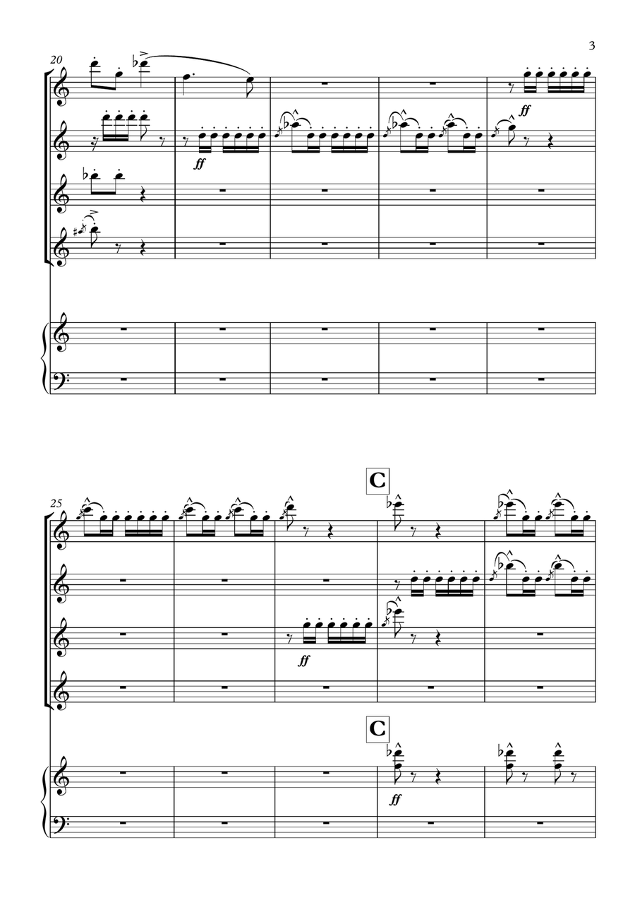 The Carnival of the Animals - 2. Hens and Roosters Small Ensemble scores gallery preview page 3