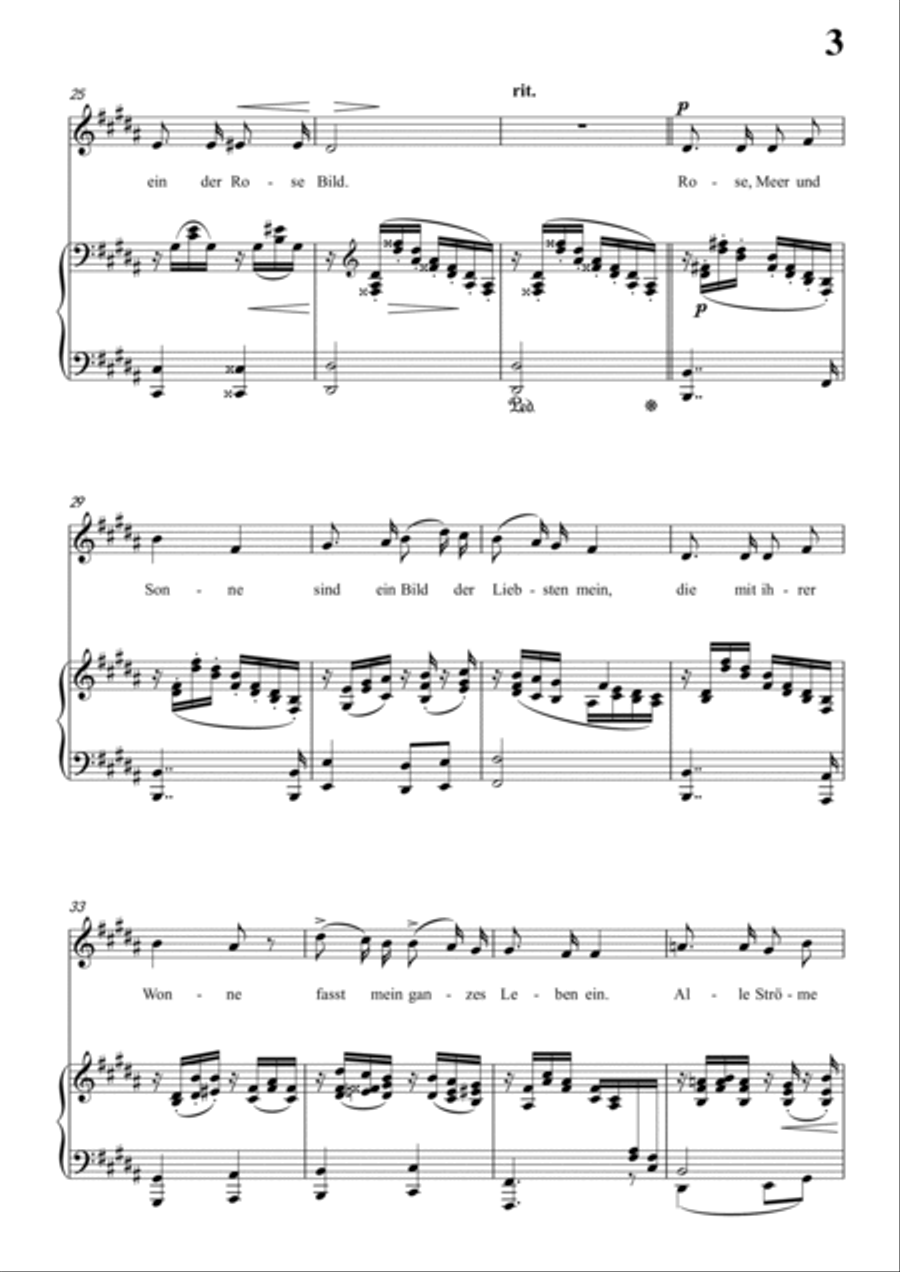 Schumann-Rose,Meer und Sonne in B Major for Voice and Piano Voice Solo scores gallery preview page 4