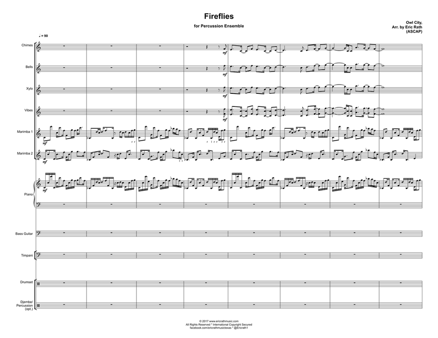 Fireflies Percussion Ensemble scores gallery preview page 1