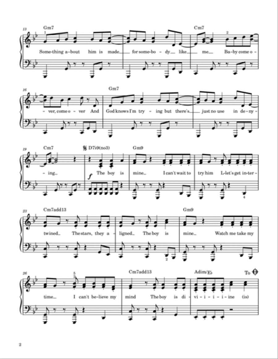 The Boy Is Mine Piano Solo scores gallery preview page 2