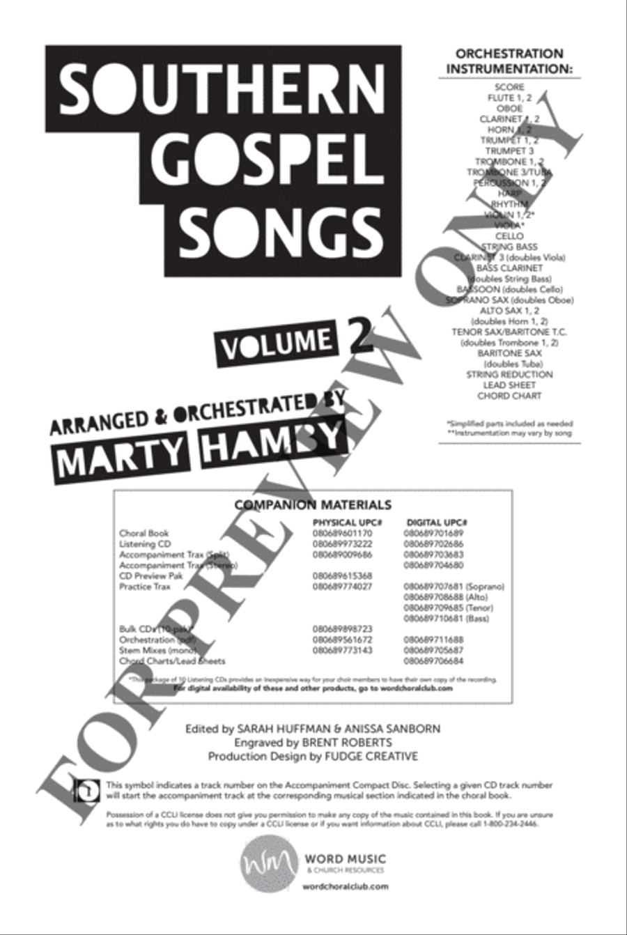 Southern Gospel Songs, Volume 2 - Choral Book Choir scores gallery preview page 2