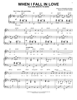 Book cover for When I Fall In Love [Jazz version] (arr. Brent Edstrom)