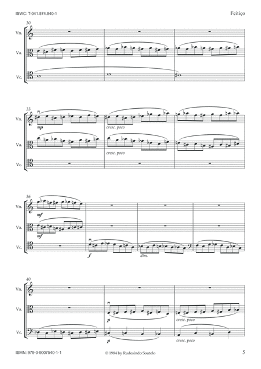 Feitiço - Bezauberung - Enchantment (Strings) String Trio scores gallery preview page 5