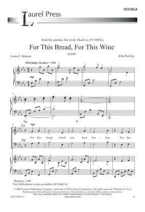 For This Bread, For This Wine