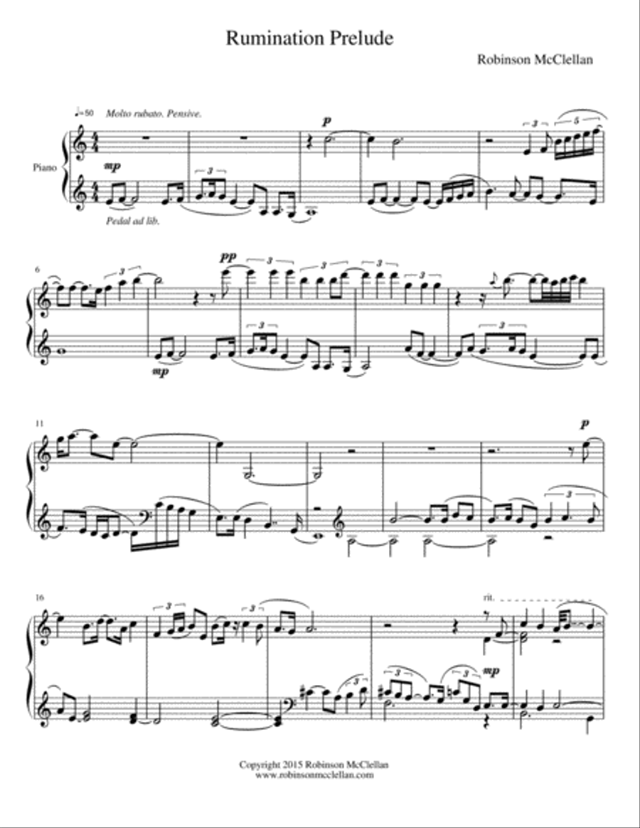 Rumination Prelude Piano Solo scores gallery preview page 1