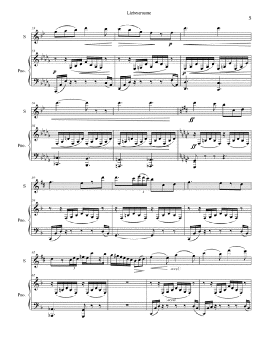 Liebestraume Baritone Saxophone scores gallery preview page 5