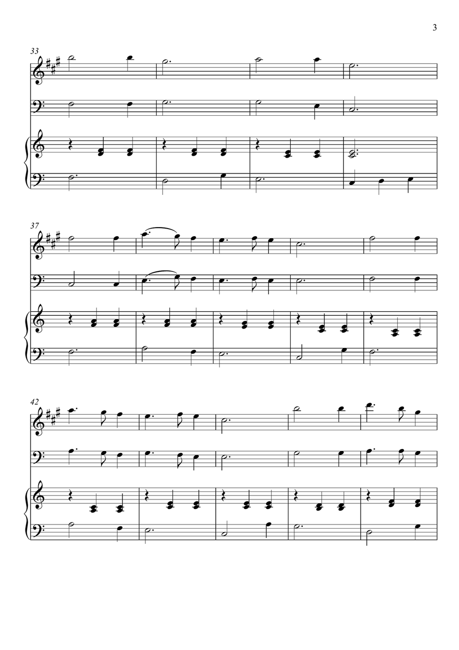 Franz Gruber - Silent Night (Alto Saxophone and Trombone Duet) Trombone Duet scores gallery preview page 3