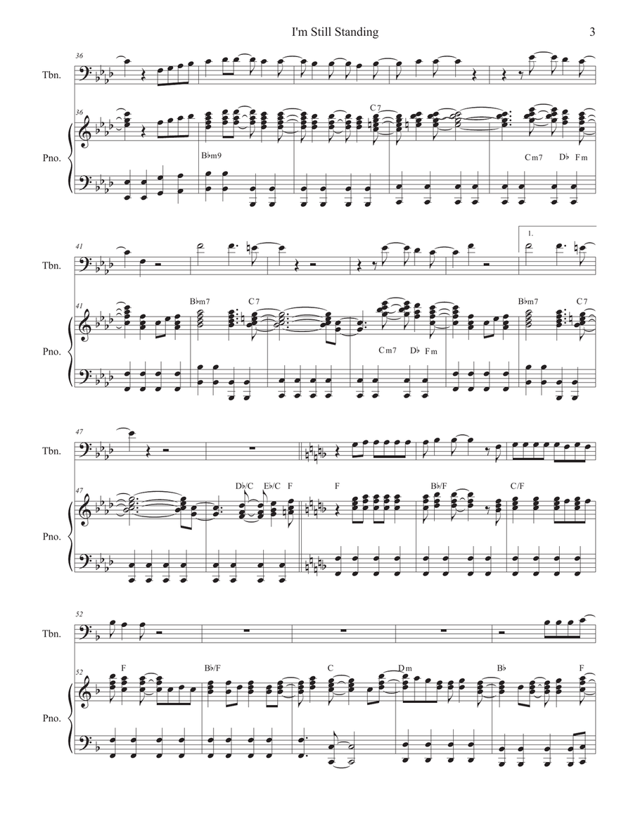I'm Still Standing Piano scores gallery preview page 3