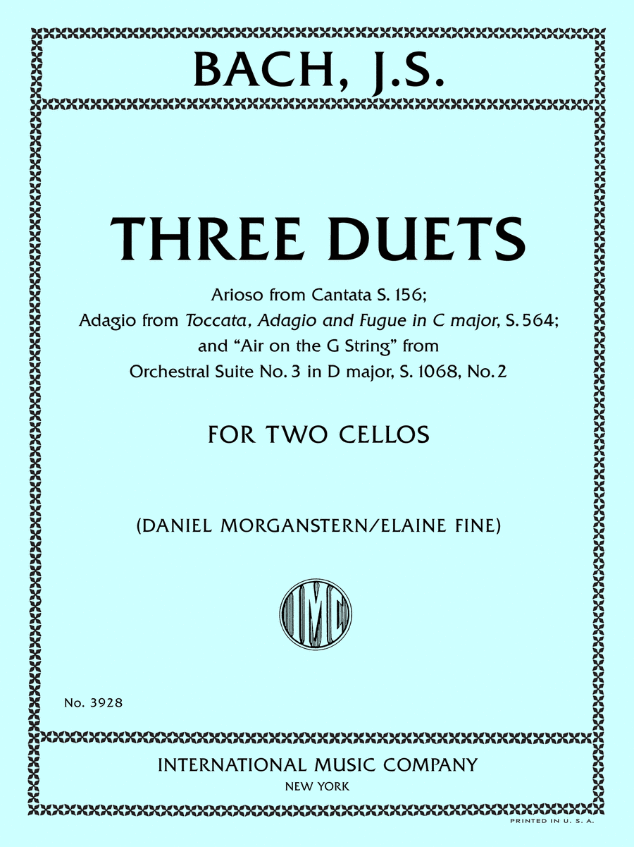 Three Duets: "Air on the G String", from Orchestral Suite No. 3 in D major, S. 1068, No. 2; Adagio from Toccata, Adagio and Fugue in C major, S. 564; Arioso from Cantata S. 156