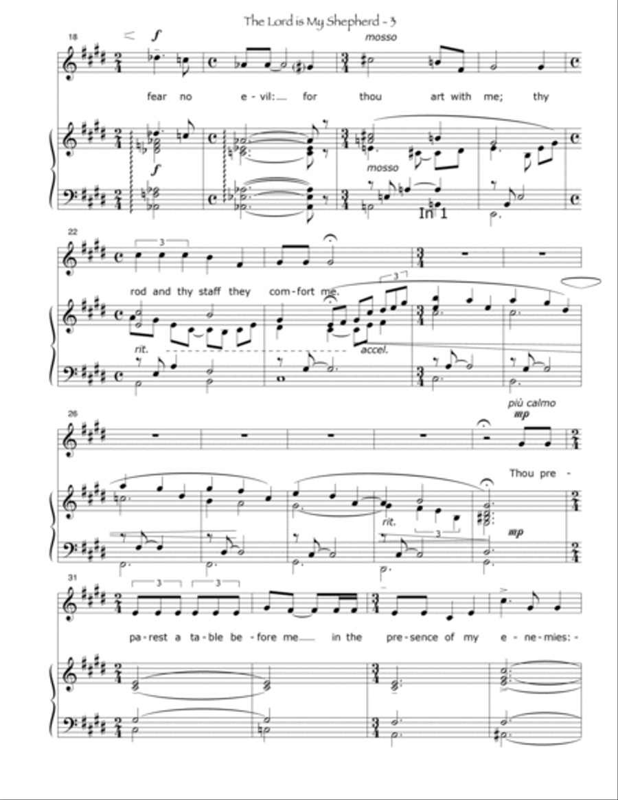 Psalm 23 (The Lord is My Shepherd) Voice scores gallery preview page 3