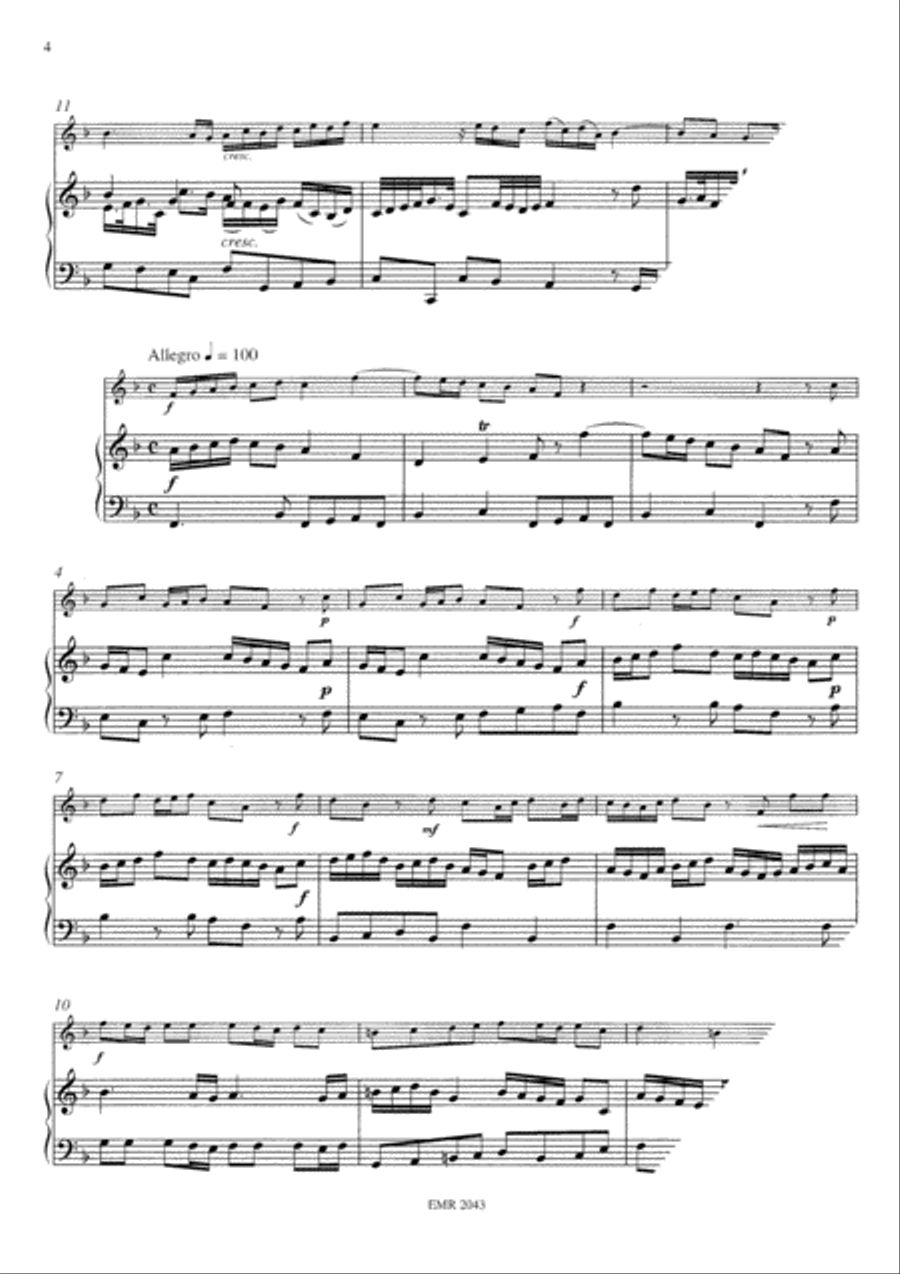Sonata No. 1 in F Major Trumpet Solo scores gallery preview page 4