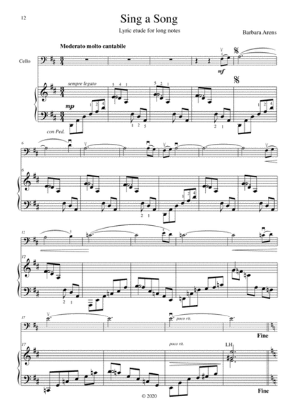 Sing a Song - Lyric Etude for long notes for Cello + Piano image number null