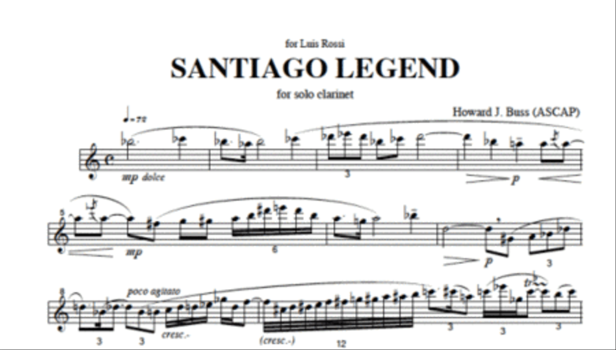 Santiago Legend Clarinet Solo scores gallery preview page 2