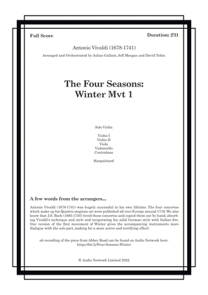 Book cover for Four Seasons Winter Mvt 1 hyper link test