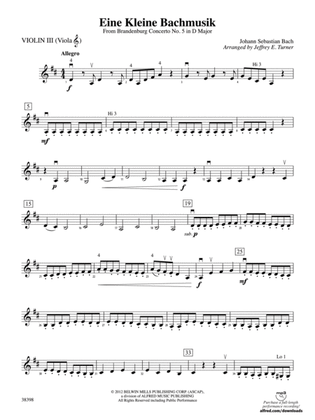 Eine Kleine Bachmusik (from Brandenburg Concerto No. 5 in D Major): 3rd Violin (Viola [TC])