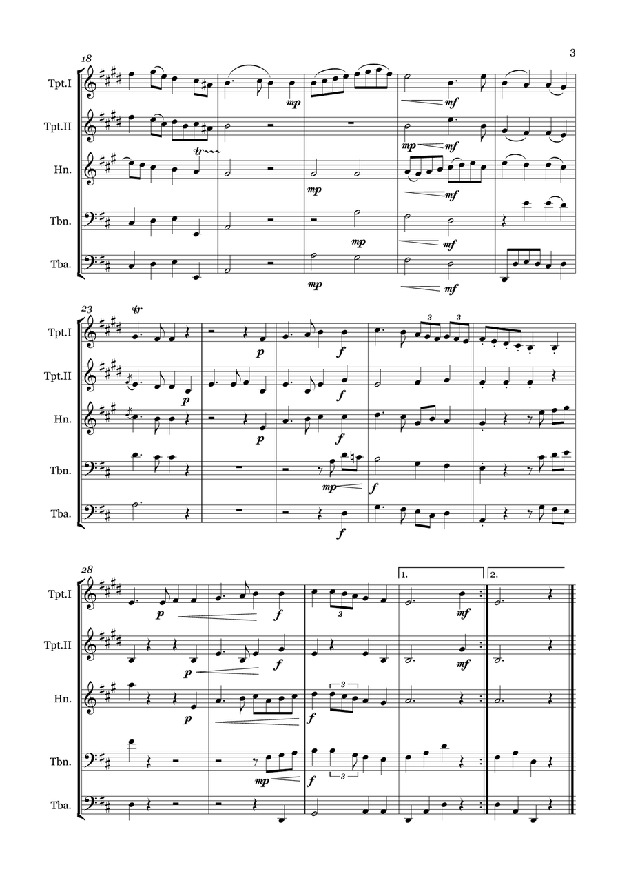 Fanfare for Brass Quintet Brass Quintet scores gallery preview page 3