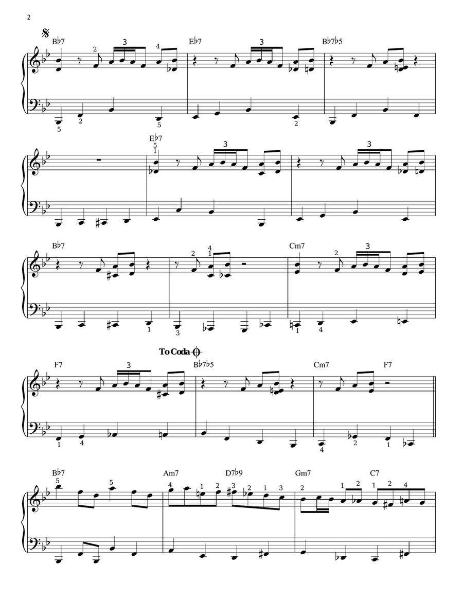 Blue 'N Boogie [Jazz version] Piano Solo scores gallery preview page 2