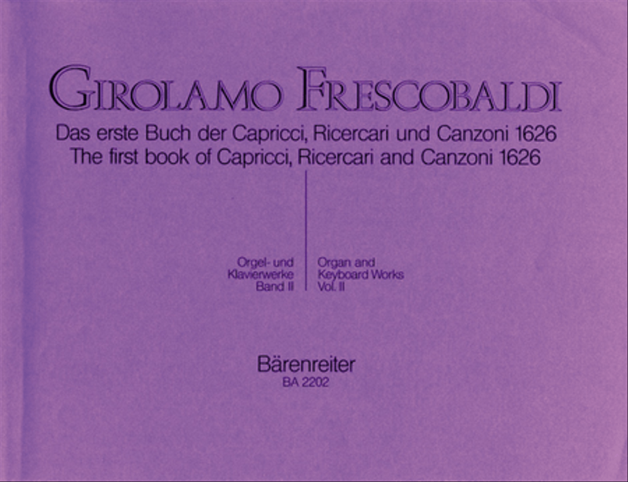 Das erste Buch der Capricci, Ricercari und Canzoni von 1626