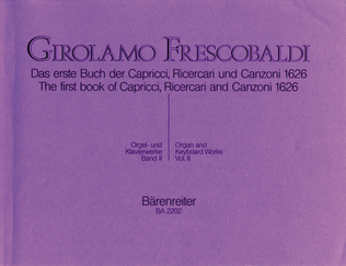 Book cover for Das erste Buch der Capricci, Ricercari und Canzoni von 1626