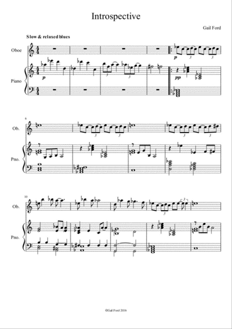 Introspective Oboe Solo scores gallery preview page 1
