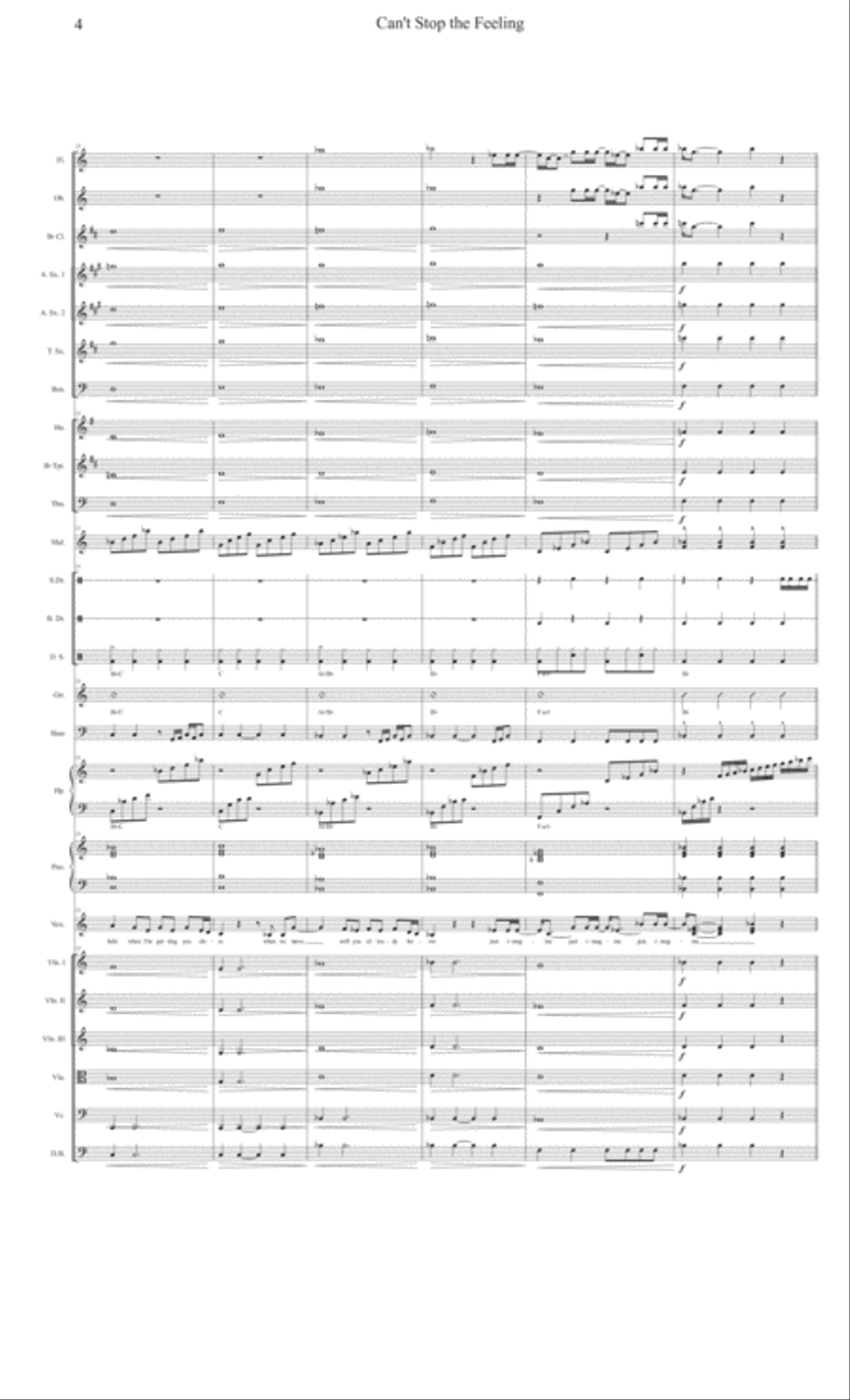 Can't Stop The Feeling from TROLLS Choir scores gallery preview page 4