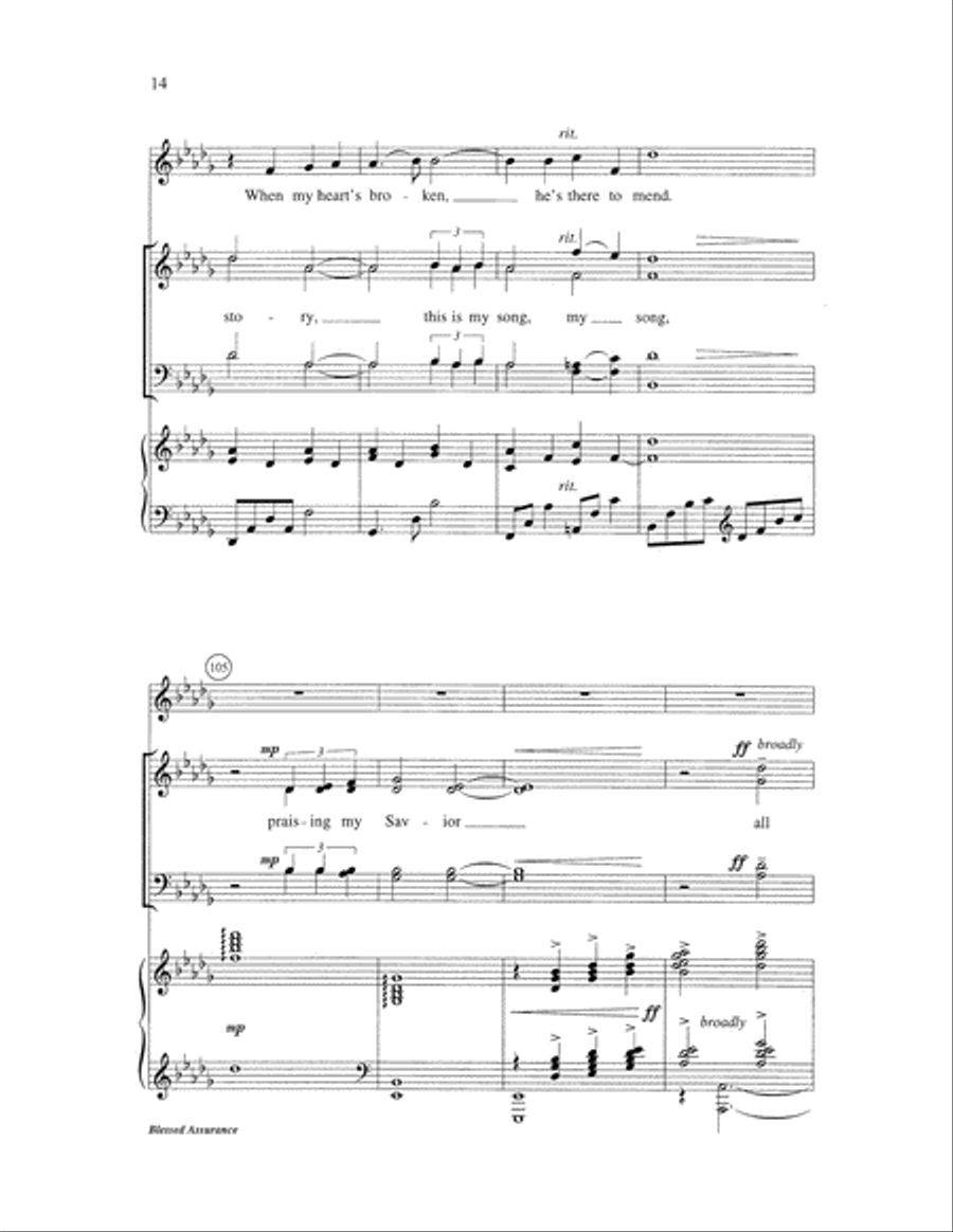 Blessed Assurance Blessed Assurance 4-Part scores gallery preview page 14