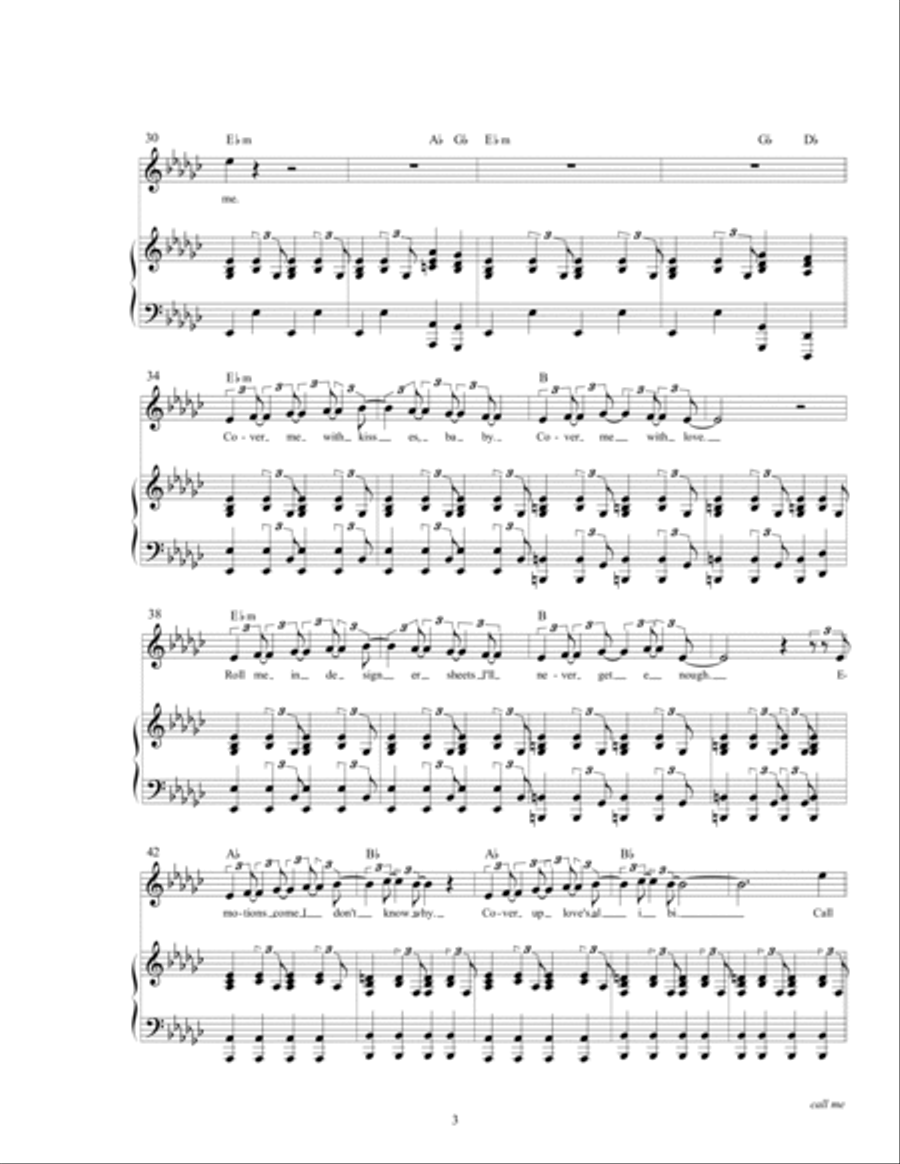 Call Me Piano, Vocal, Guitar scores gallery preview page 5