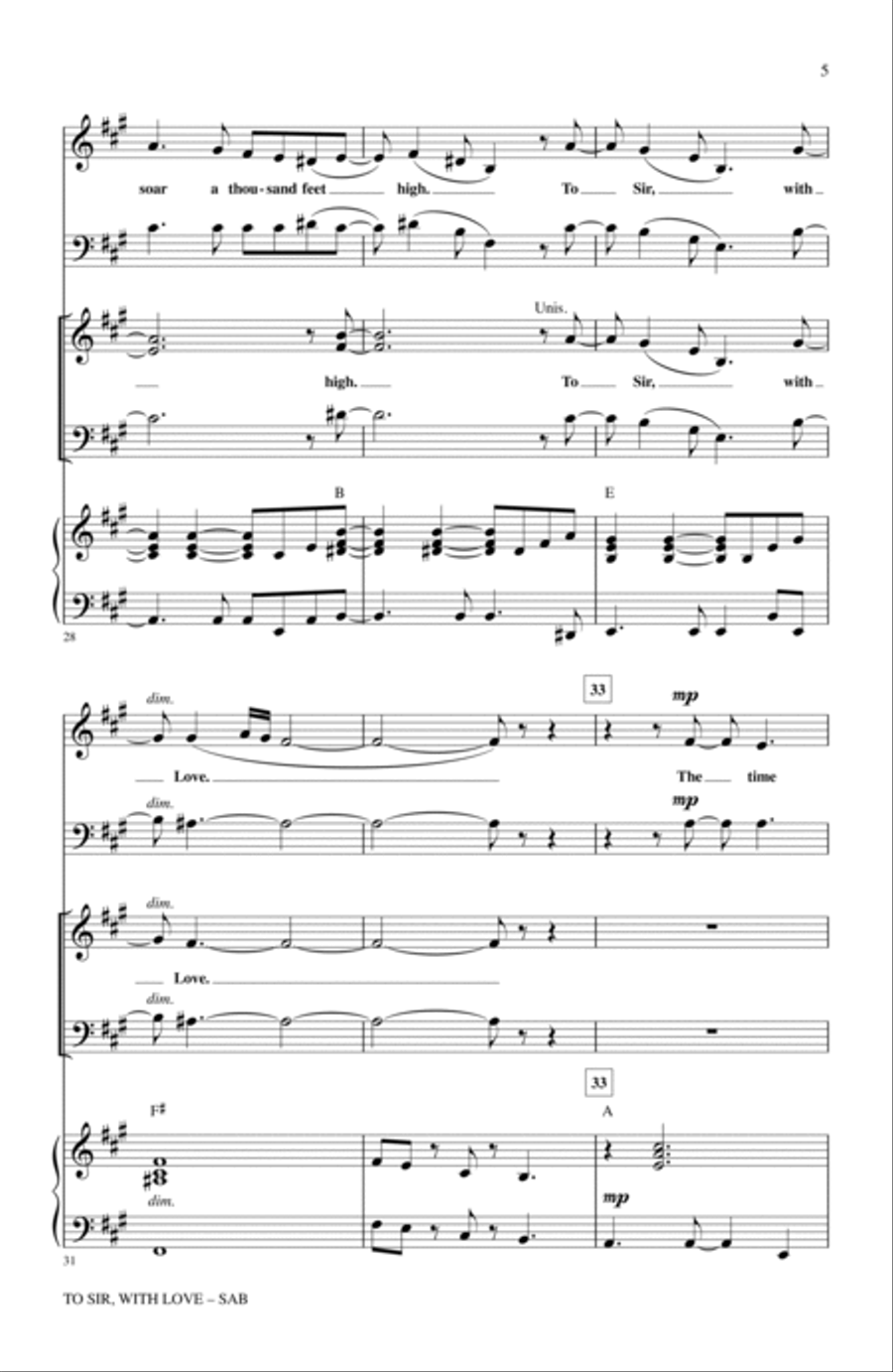 To Sir, With Love 3-Part scores gallery preview page 4