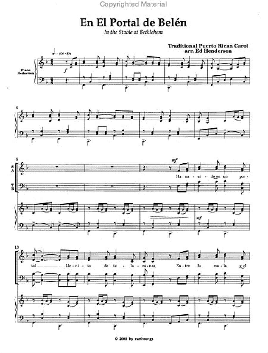 en el portal a belen (octavo) 4-Part scores gallery preview page 2