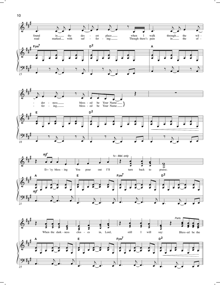 Blessed Be Your Name Voice scores gallery preview page 2