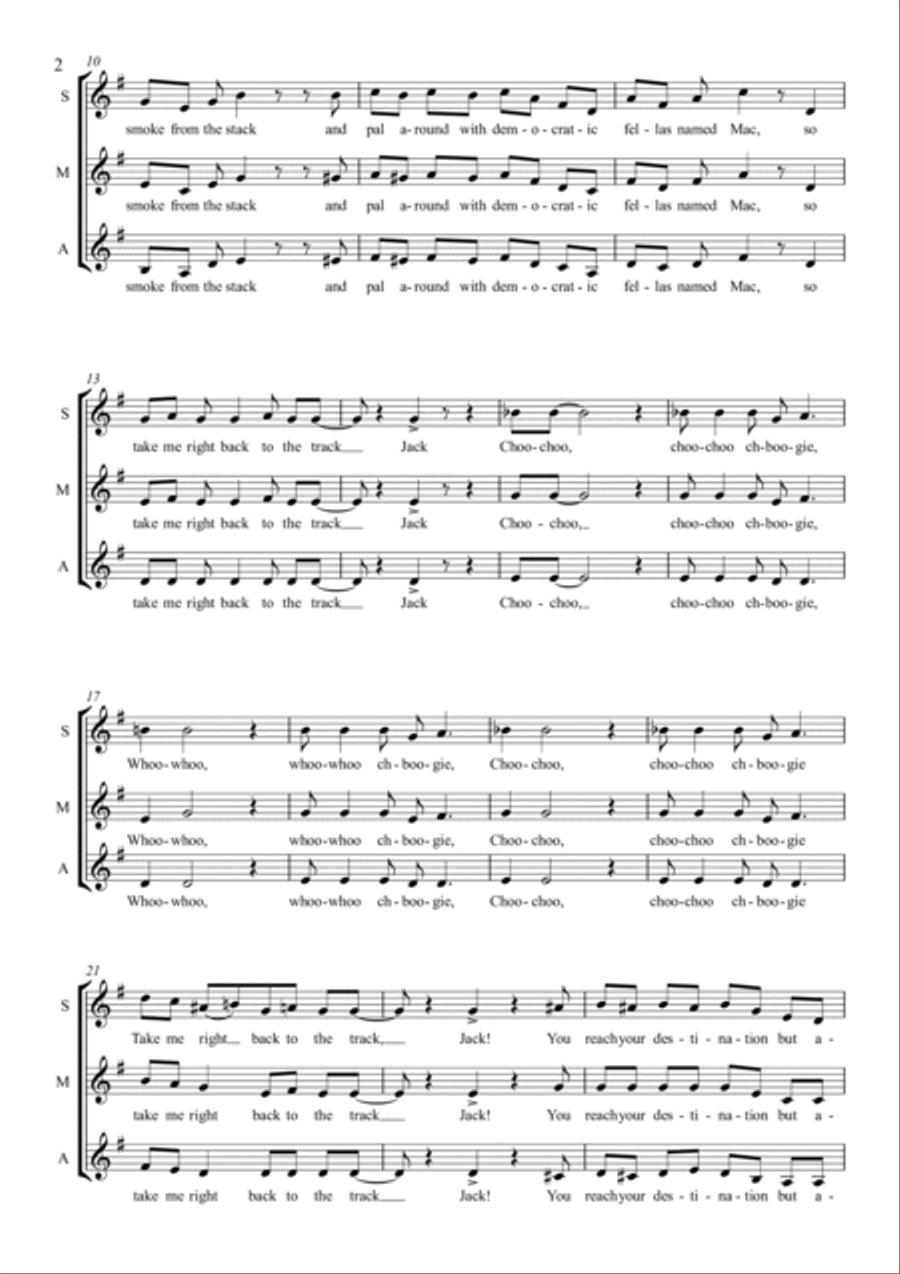 Choo Choo Ch' Boogie SSA scores gallery preview page 2