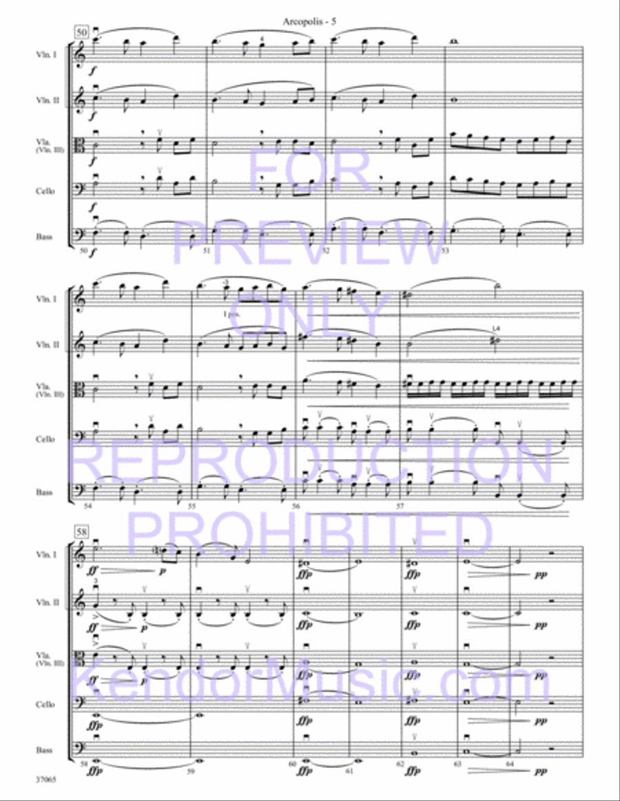 Arcopolis (City Of Bows) String Orchestra scores gallery preview page 7