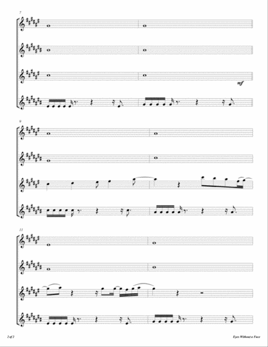 Eyes Without A Face Woodwind Quartet scores gallery preview page 3