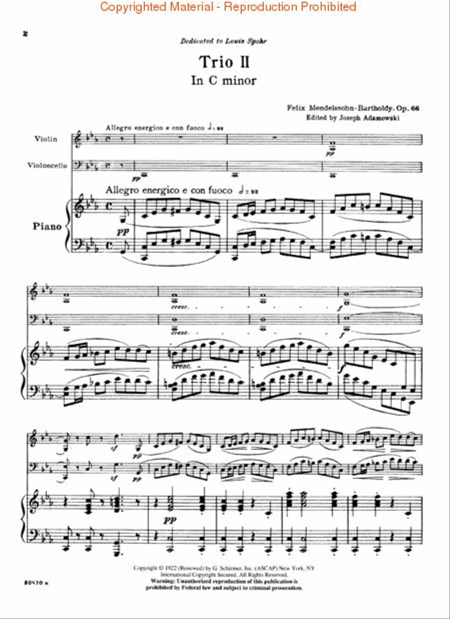 Trio in C Minor, Op. 66 Piano Trio scores gallery preview page 2
