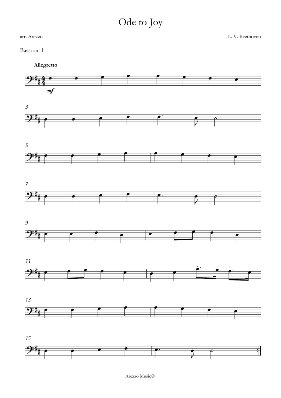 bassoon duo ode to joy arezzo sheet music engraver Woodwind Duet scores gallery preview page 2