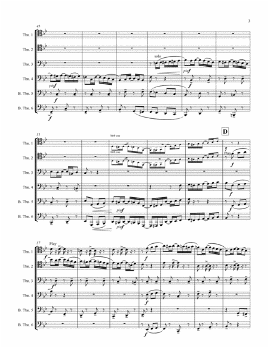 Red Pepper Two-Step for 6 trombones Brass Ensemble scores gallery preview page 3