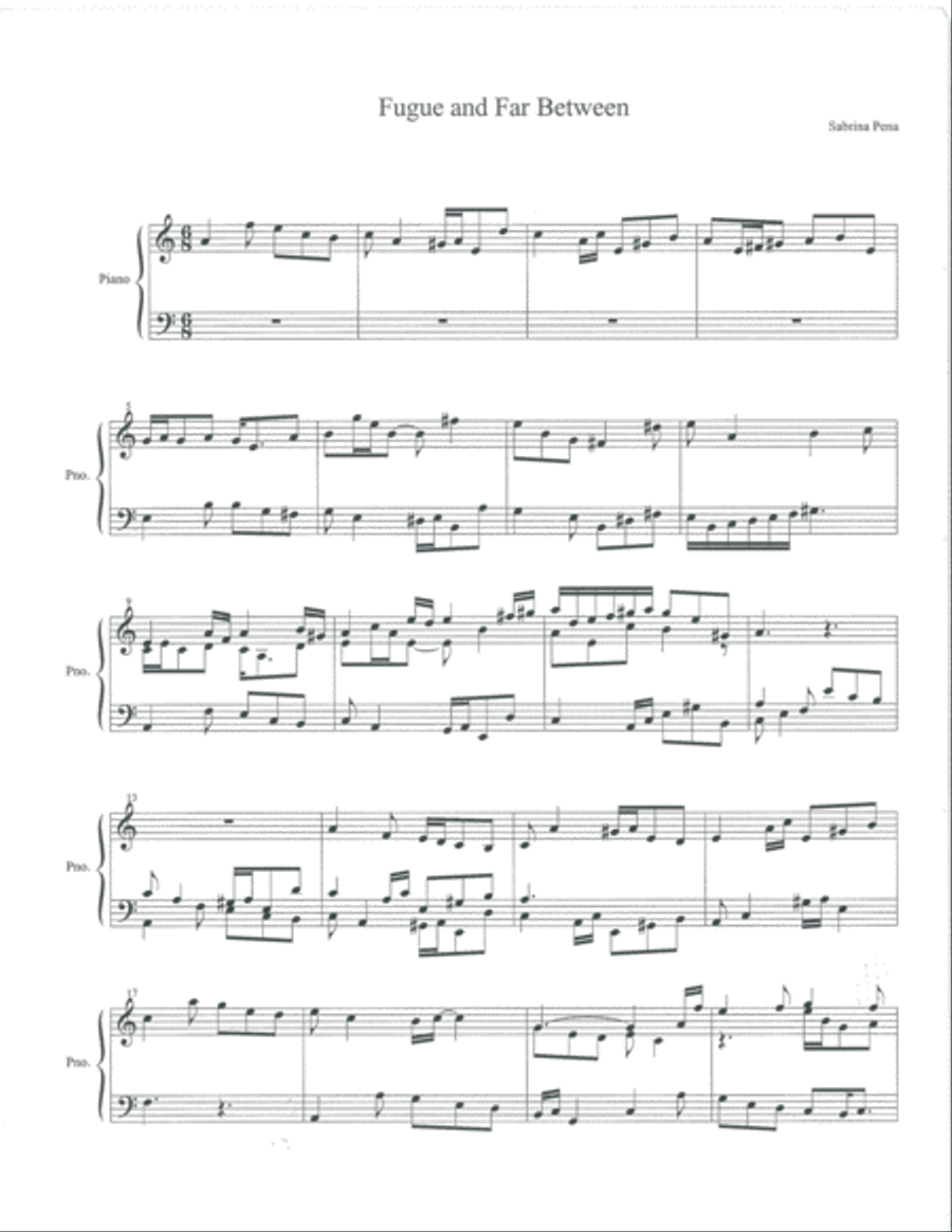 Fugue and Far Between Piano Method scores gallery preview page 1