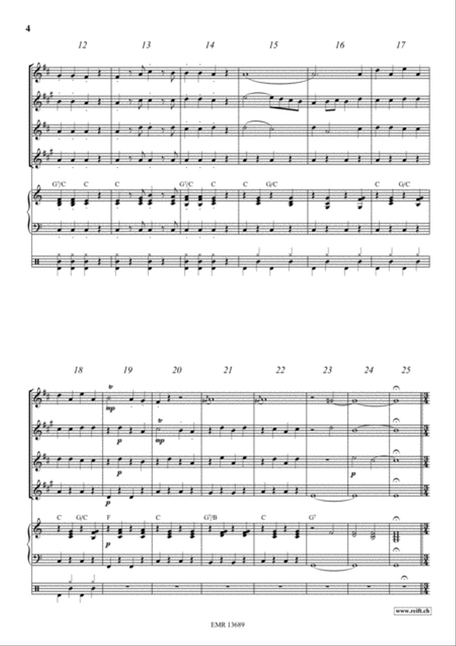 Emperor Waltz Saxophone Quartet scores gallery preview page 4