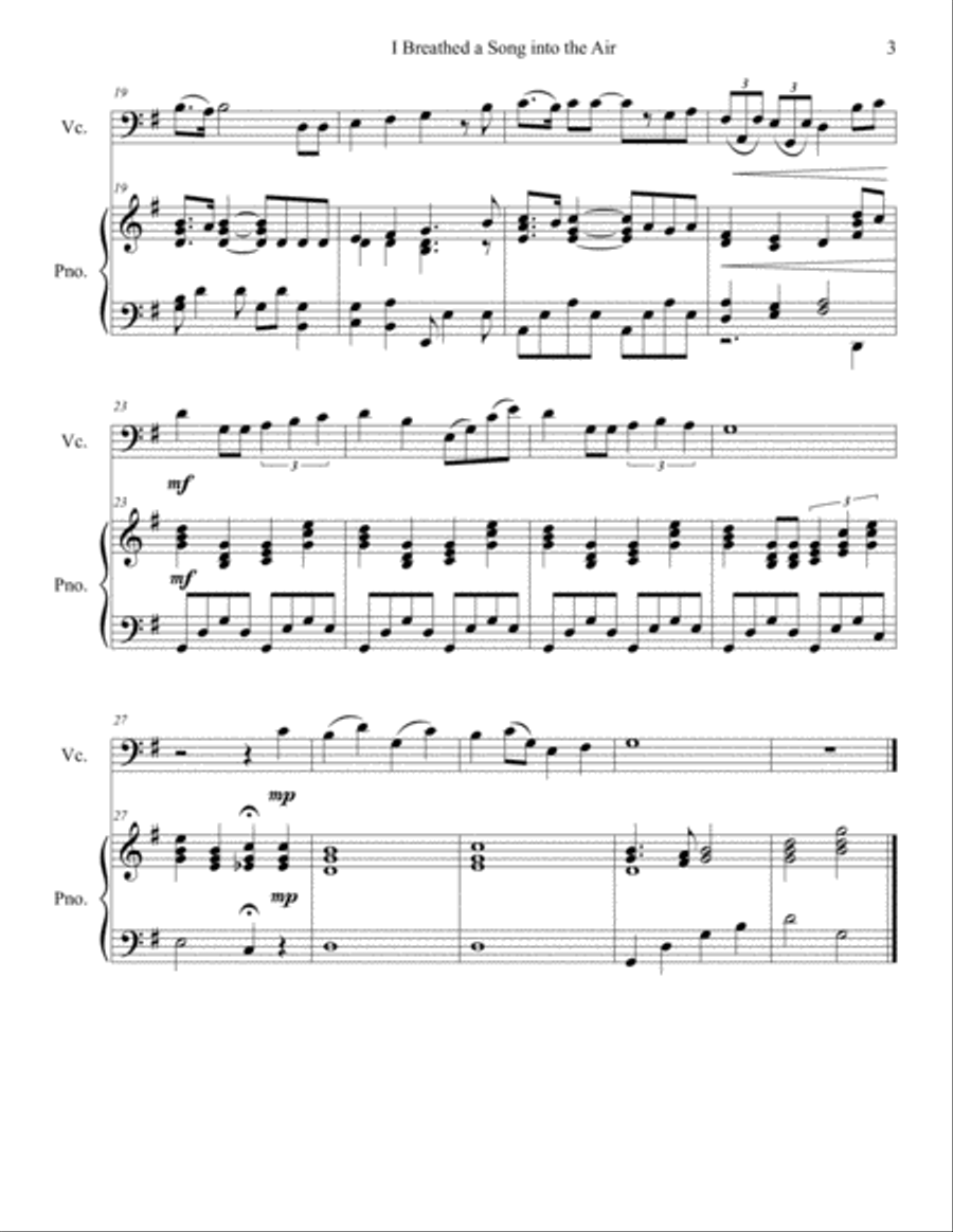 I Breathed a Song into the Air (Cello and Piano) Piano scores gallery preview page 4