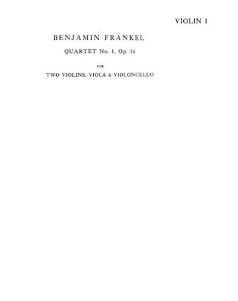 String Quartet No. 1, Op. 14 String Quartet scores gallery preview page 1
