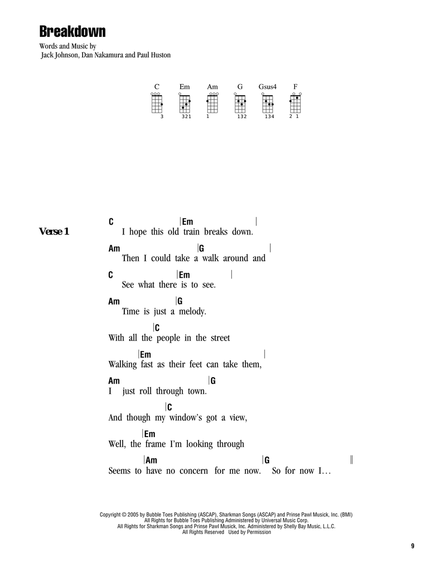 Breakdown Ukulele scores gallery preview page 1