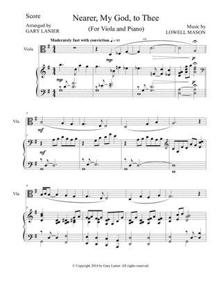 Book cover for NEARER, MY GOD, TO THEE (Duet– Viola/Piano with Score and Instrument Part)