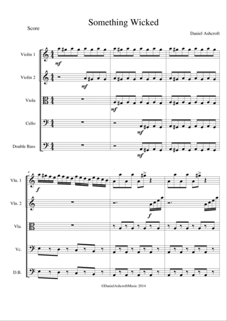 Something Wicked - Score Only String Orchestra scores gallery preview page 2
